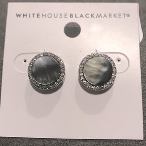WHBM Mother of Pearl Pave Stud Earrings